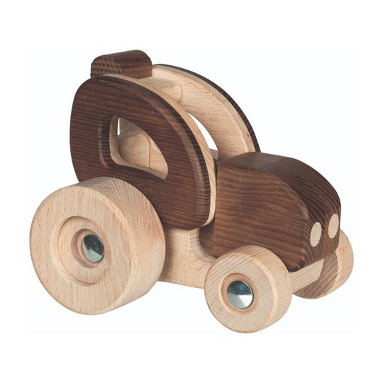 Goki Nature Tractor Push Along Wooden Toy Vehicle