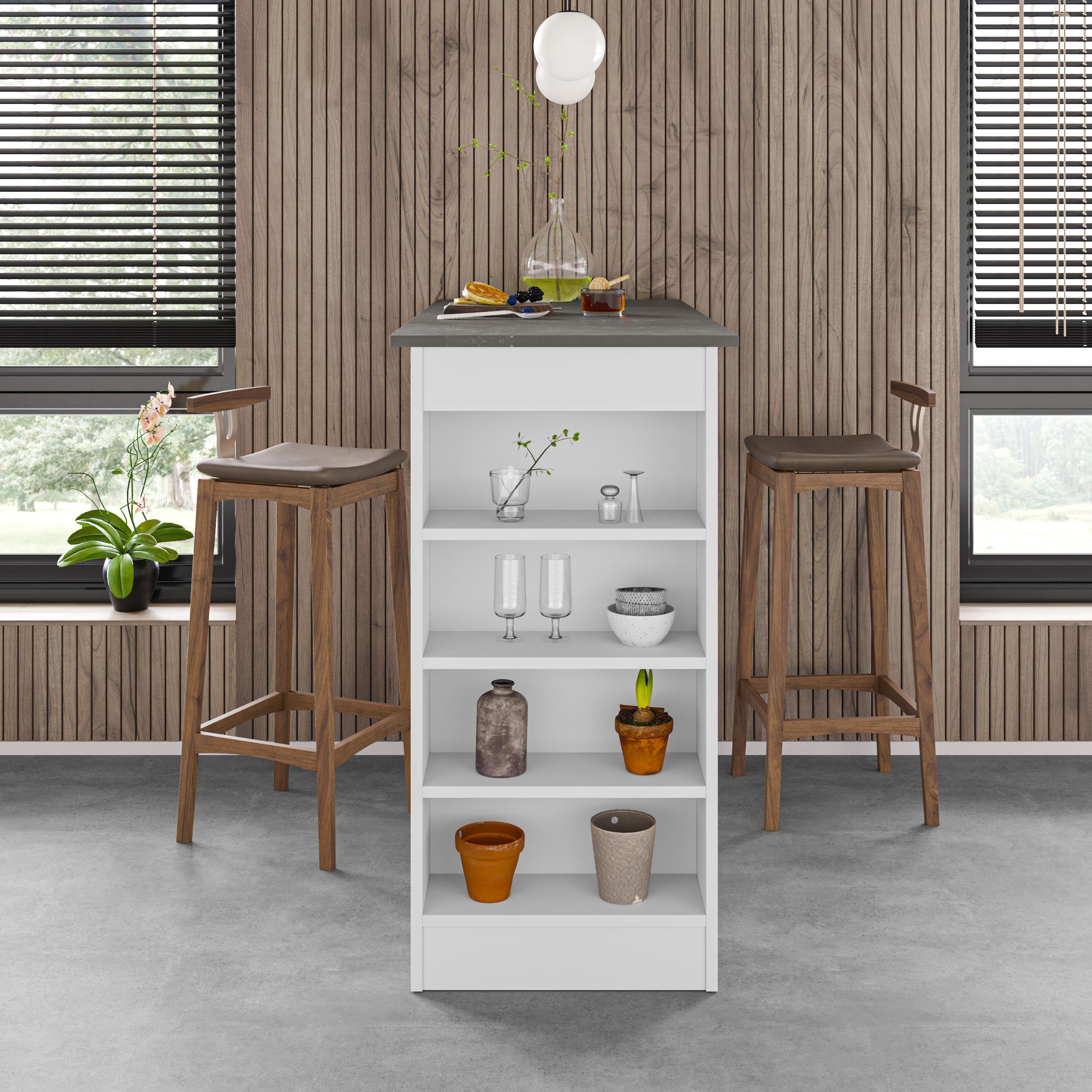 Decortie Swallow Particleboard Bar Table 2 Seater - Retro Grey and White