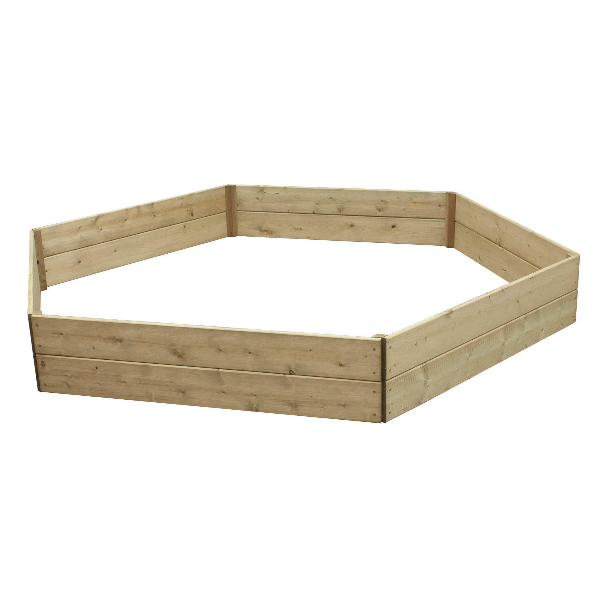 Greena Hexagonal Wooden Raised Bed 30 cm High, 120cm each side