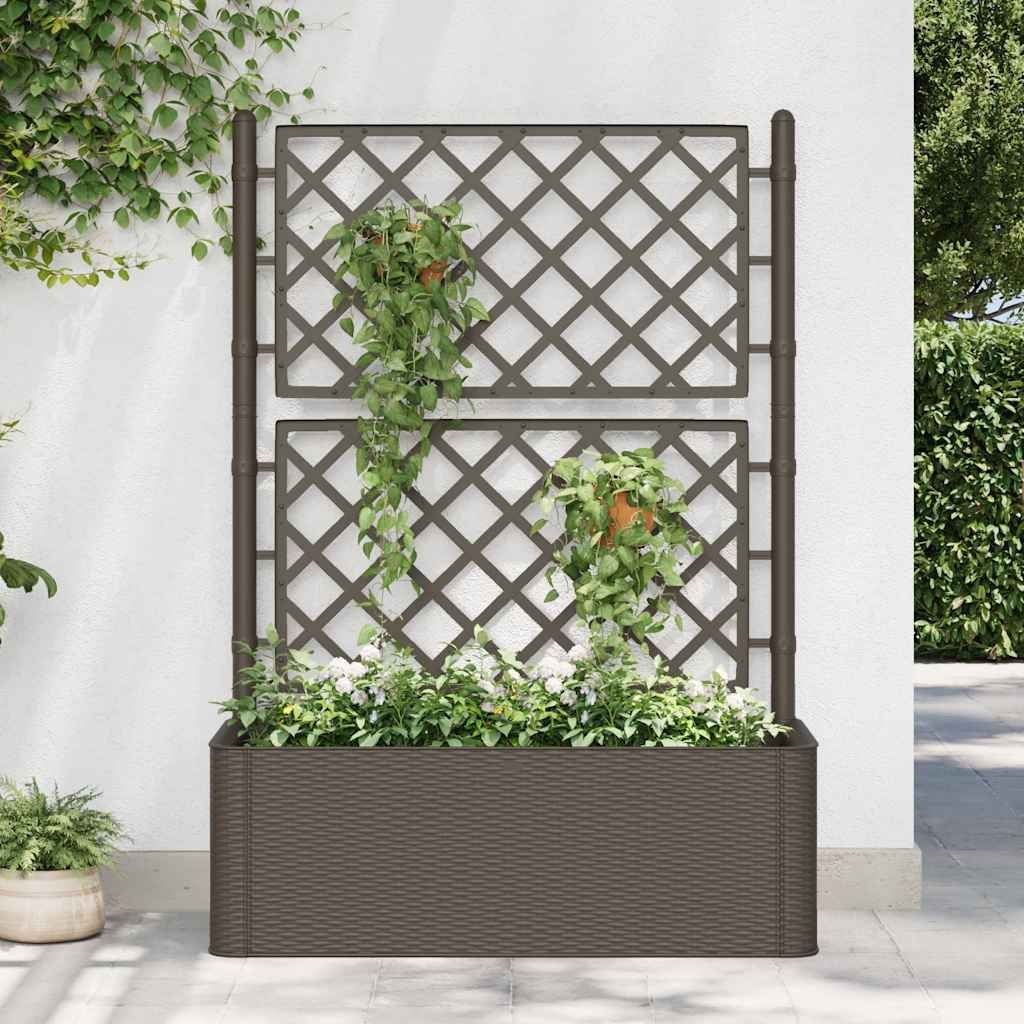 Walplus Polypropylene Raised Garden Bed - Mocha - 100 x 43 x 142 cm