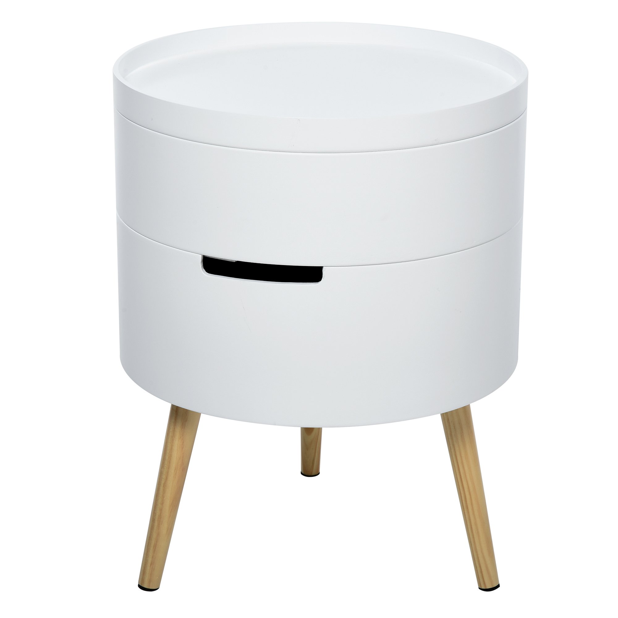 HOMCOM 3-Tier Round Coffee Table - White