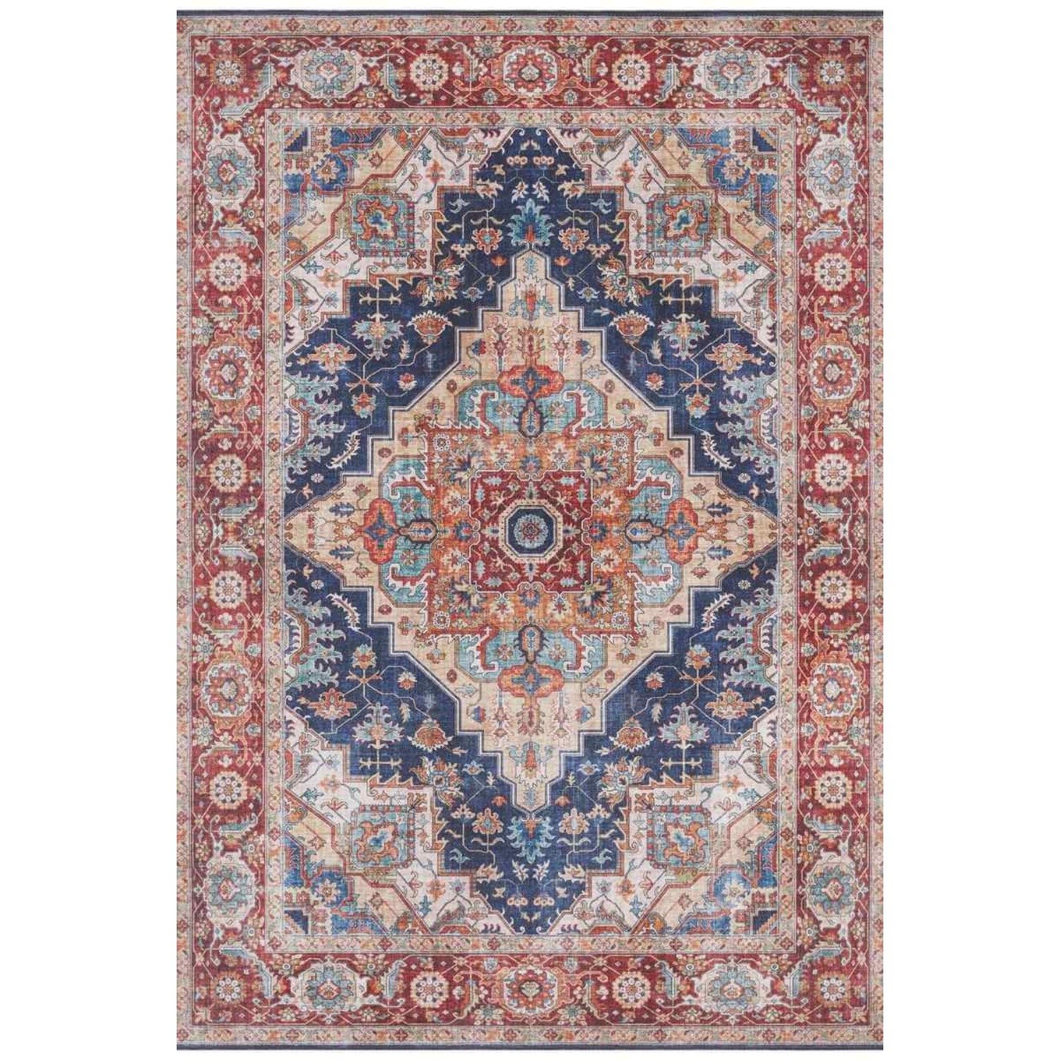 Hanse Home Blue Oriental Sylla Vintage Floral Flatweave Rug - 80 x 150cm
