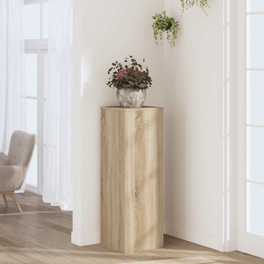 Walplus Engineered Wood Plant Stand - Sonoma Oak - 33 x 33 x 100 cm