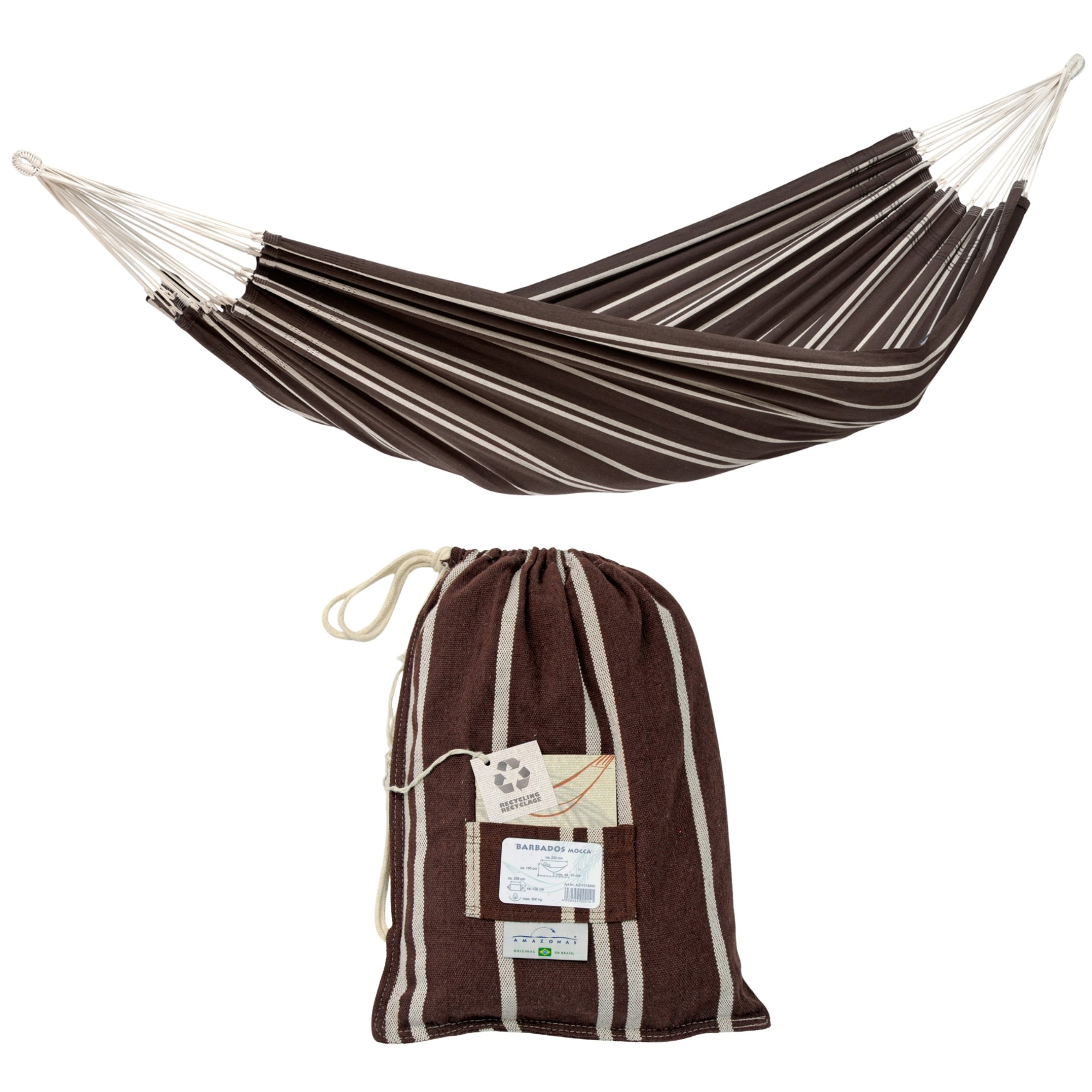 Amazonas Barbados Double Brazilian Cotton Hammock – Mocca