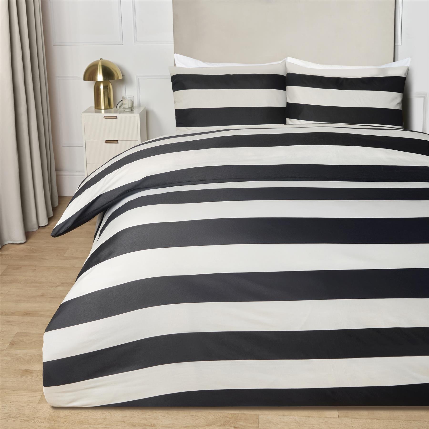 OHS Monochrome Stripe Duvet Cover - King