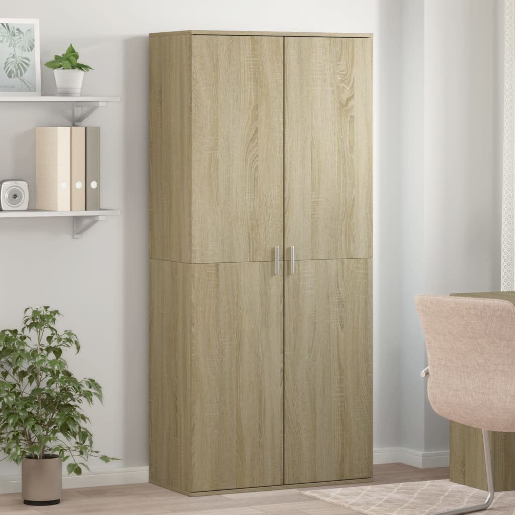 Walplus Engineered Wood Shoe Cabinet - Sonoma Oak - 80 x 39 x 178 cm