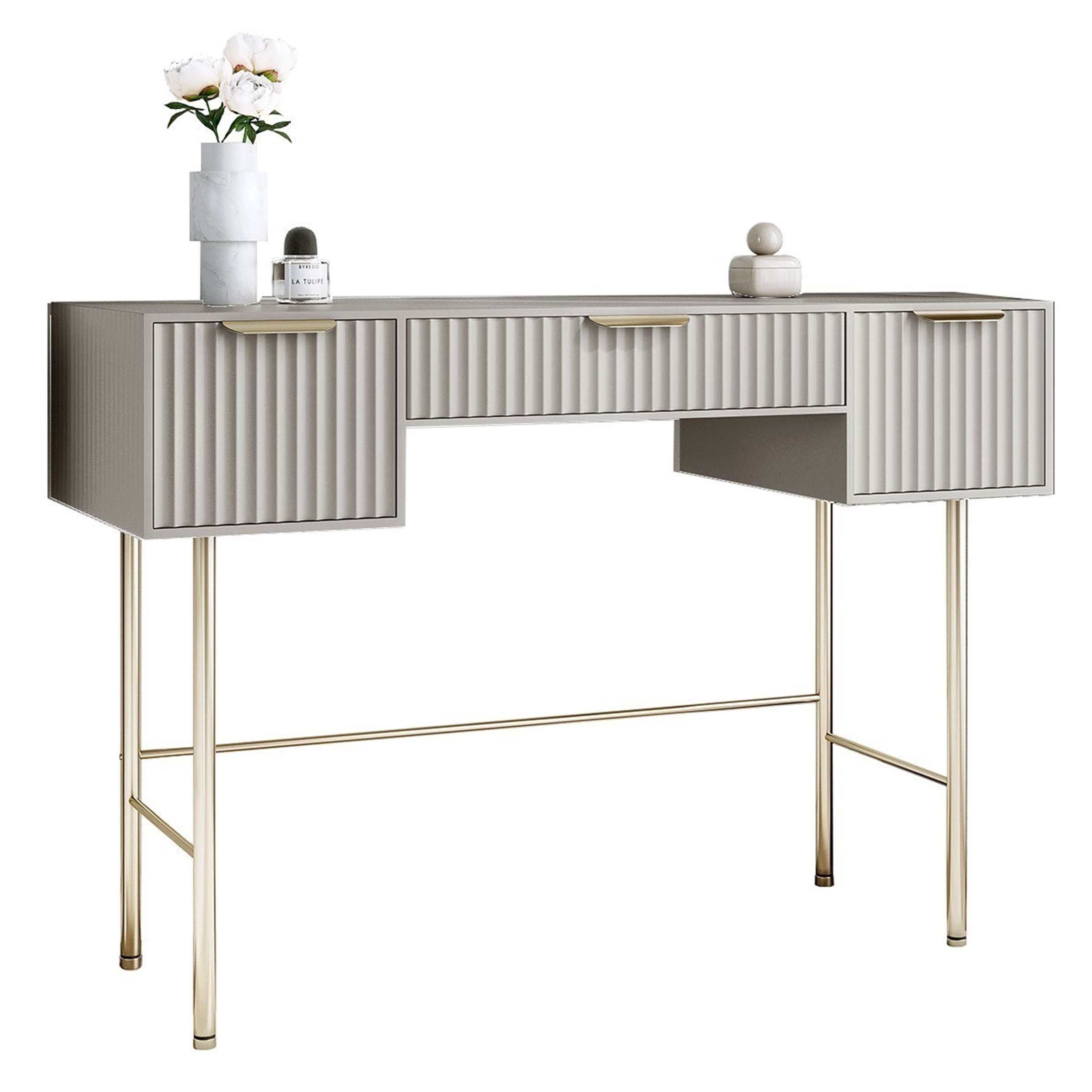 CARME Home Lara Dressing Table - Mocha/Gold
