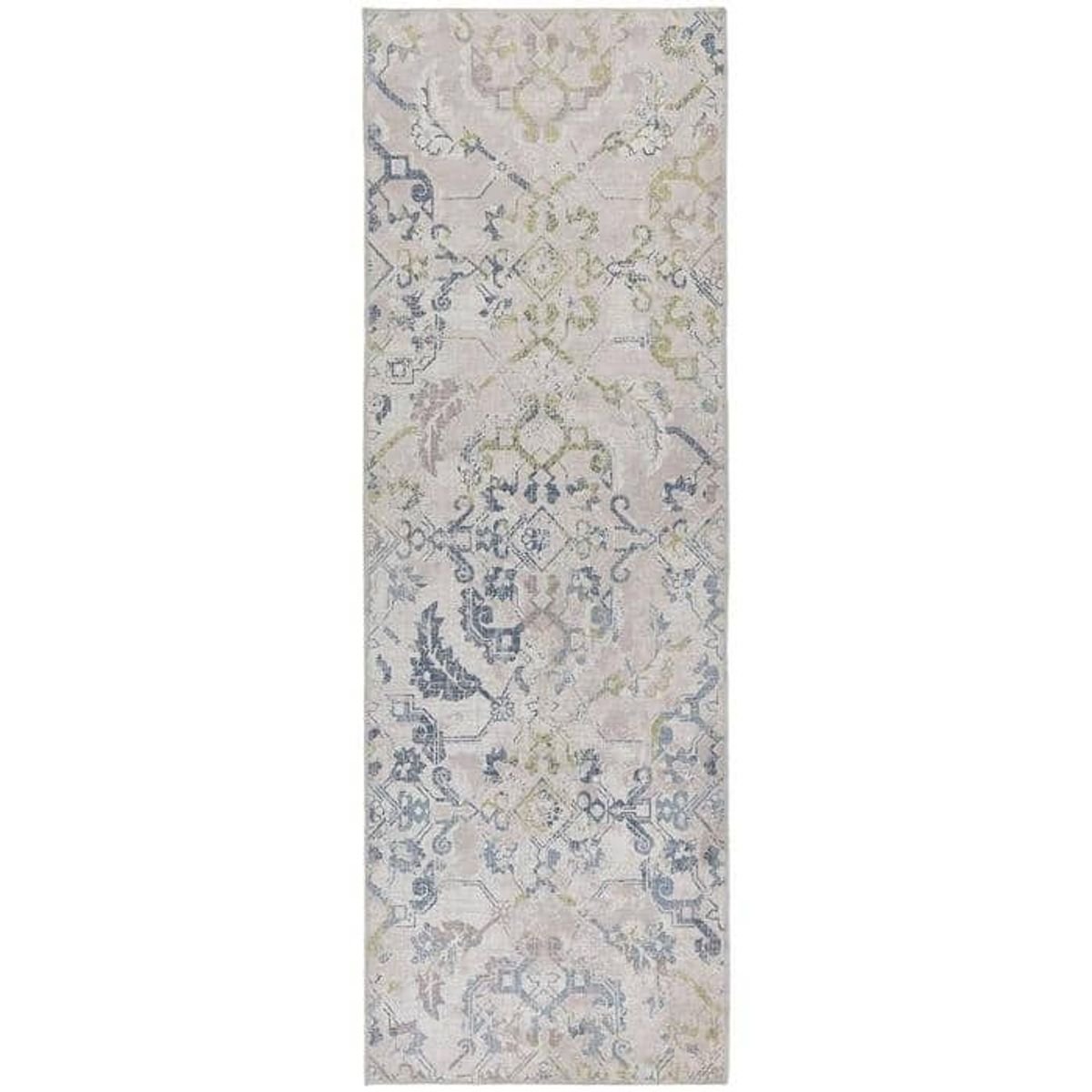 The Rugs Ivory Origins Floral Washable Nonslip Runner Rug - 67 x 200cm