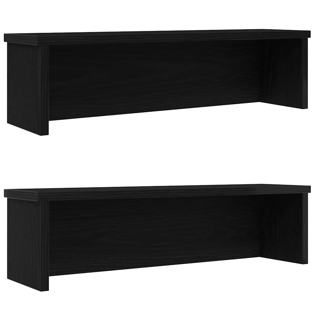 Walplus Pack of 2 Stackable Kitchen Racks - Black - 60 x 15 x 16 cm