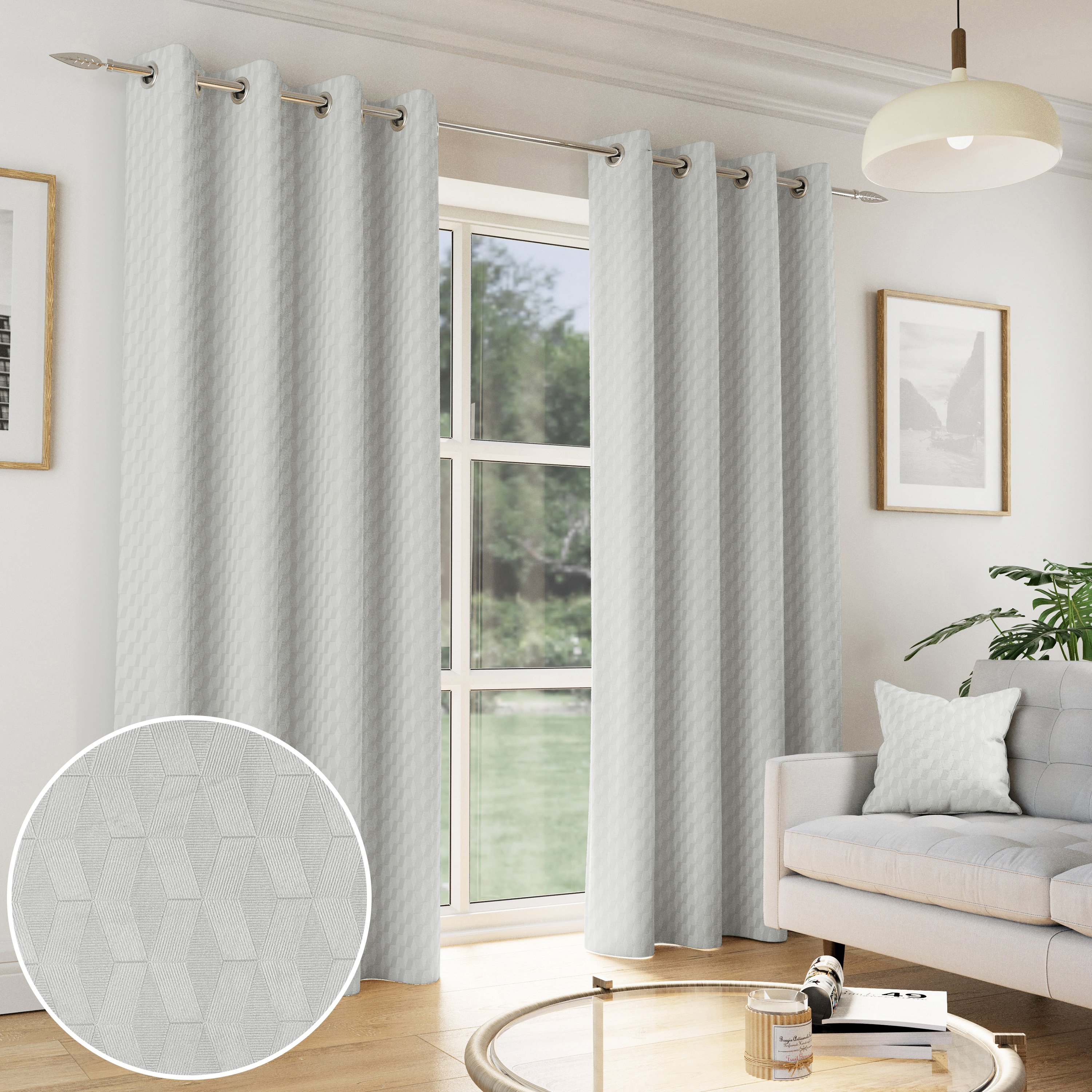 Enhanced Living Tokyo Eyelet Thermal Curtains - 168 x 229cm - Grey