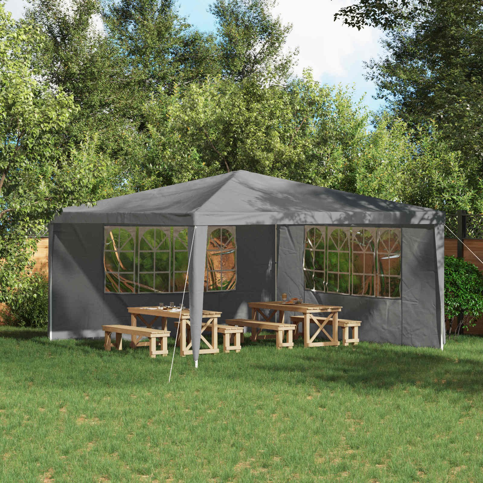 Walplus 400 x 195 cm PE Replacement Party Tent Sidewalls 2pcs - Light Grey