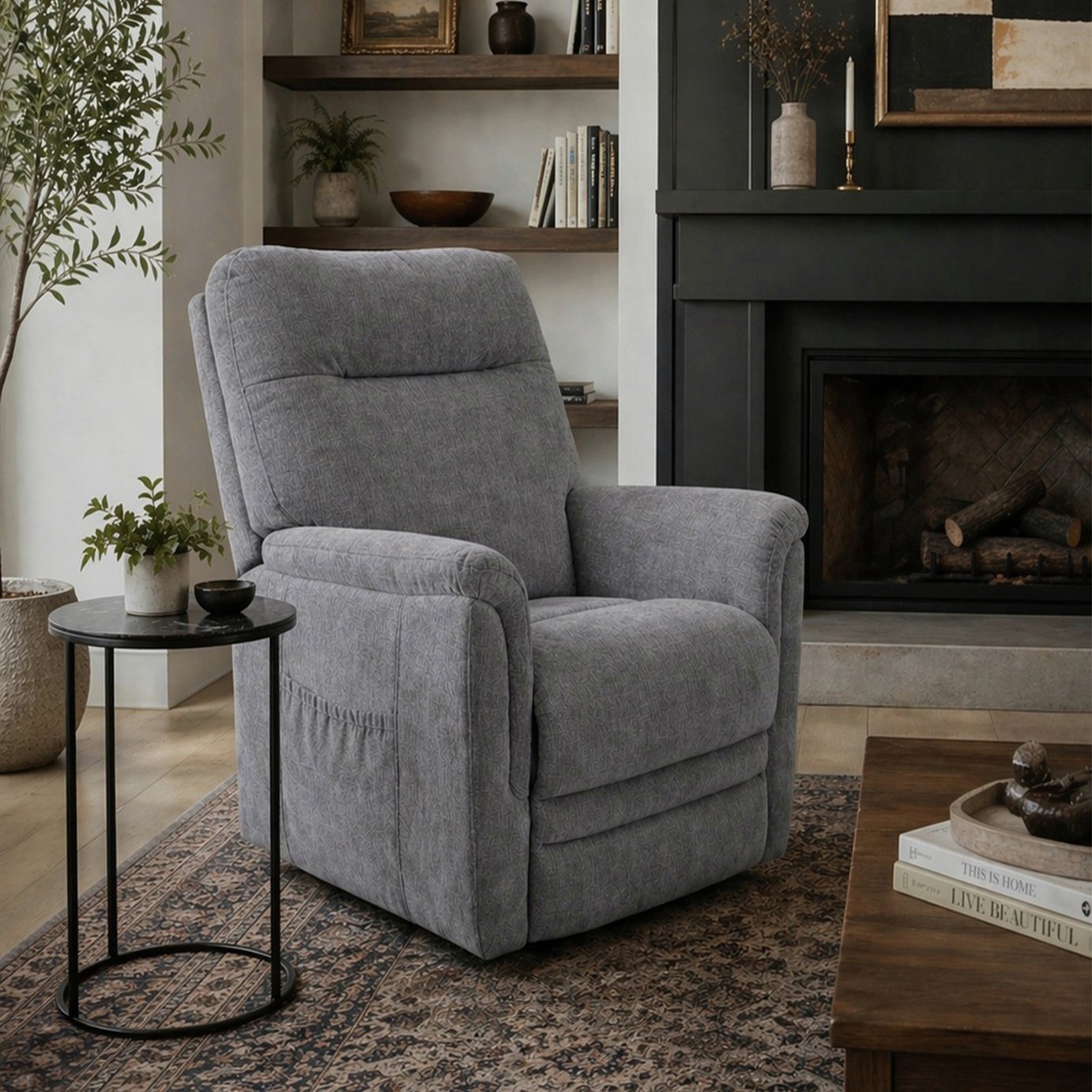 Aspire Dual Motor Fabric Power Rise Recliner Chair - Grey