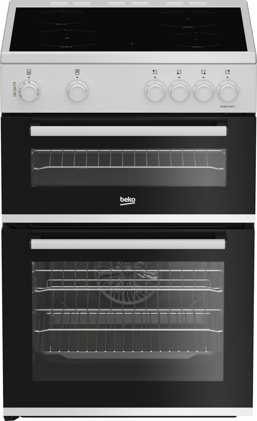 Beko FTC6701W 60cm Twin Cavity Electric Ceramic Cooker - White