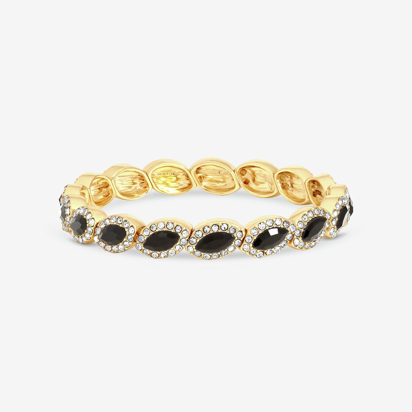 Jon Richard Gold Plated and Jet Navette Stretch Bracelet