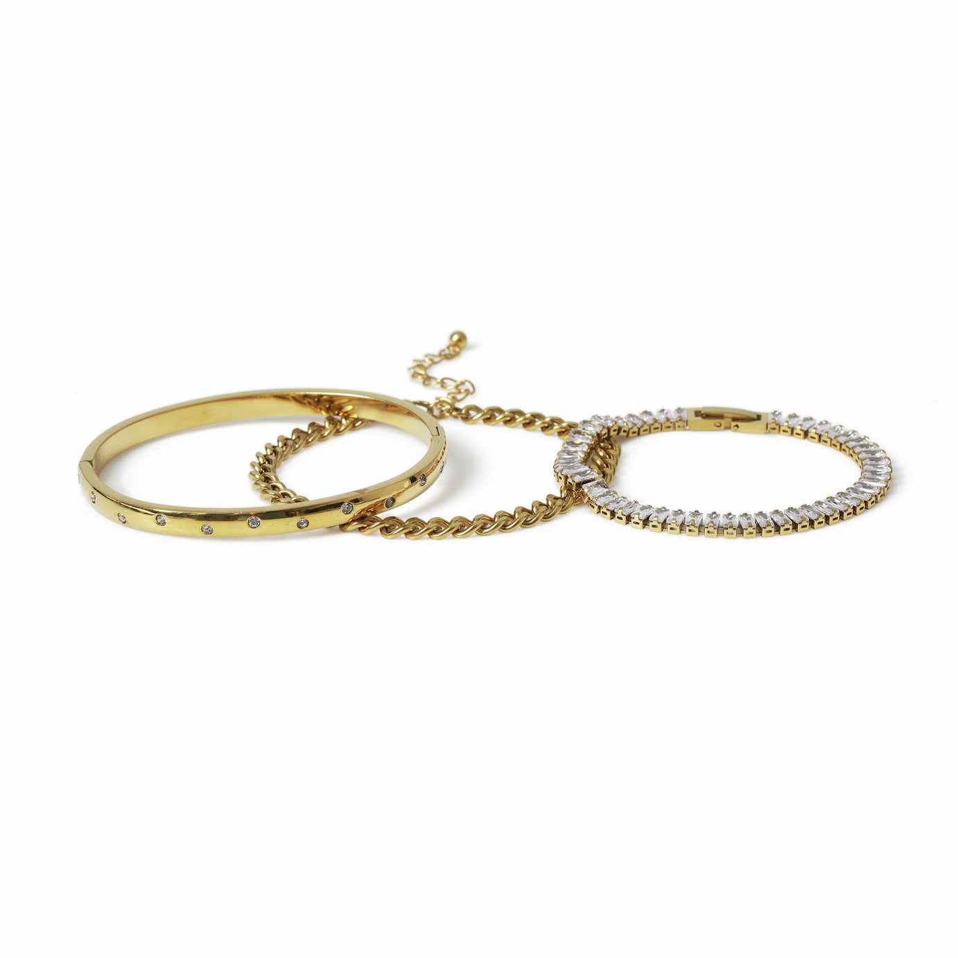 Liars & Lovers Gold Tone Crystal Bangle Stacking Set - Pack of 3