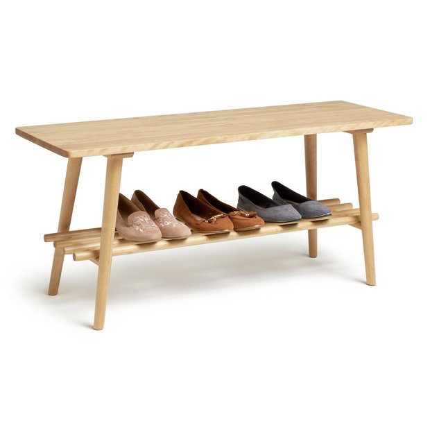 Buy Habitat Swen 1 Shelf Shoe Bench Oak Shoe storage Argos