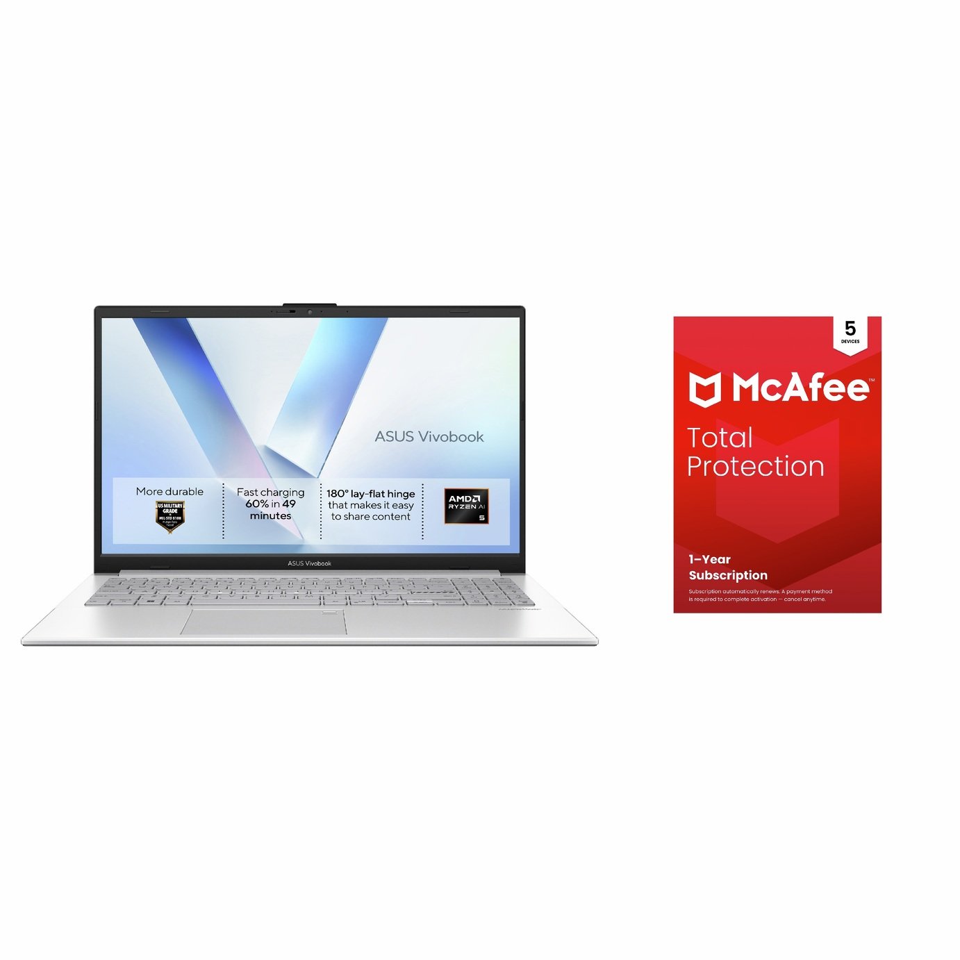 ASUS Vivobook Go 15 15in R5 16GB 512GB Laptop - Silver