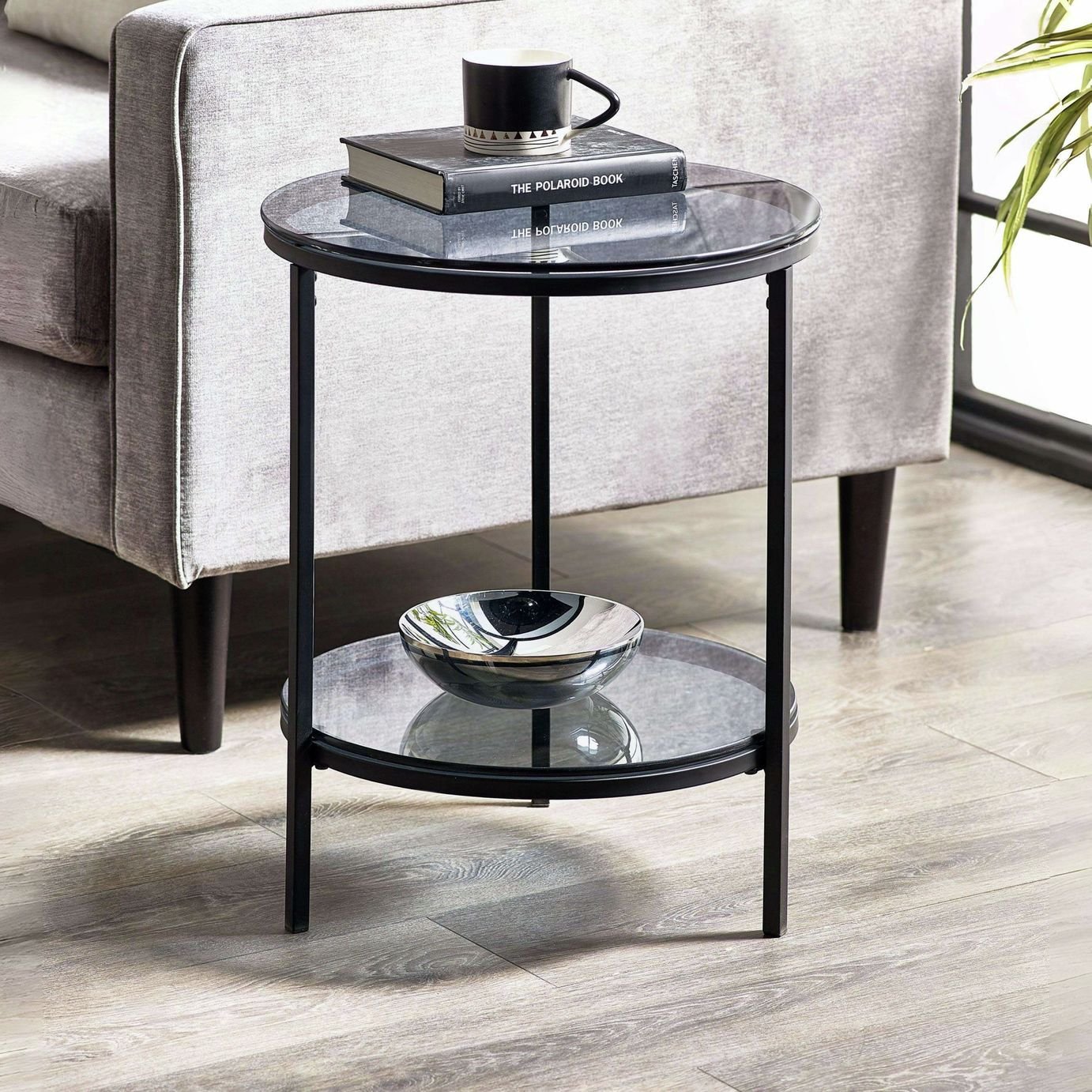 Julian Bowen Chicago Side Lamp Table - Glass