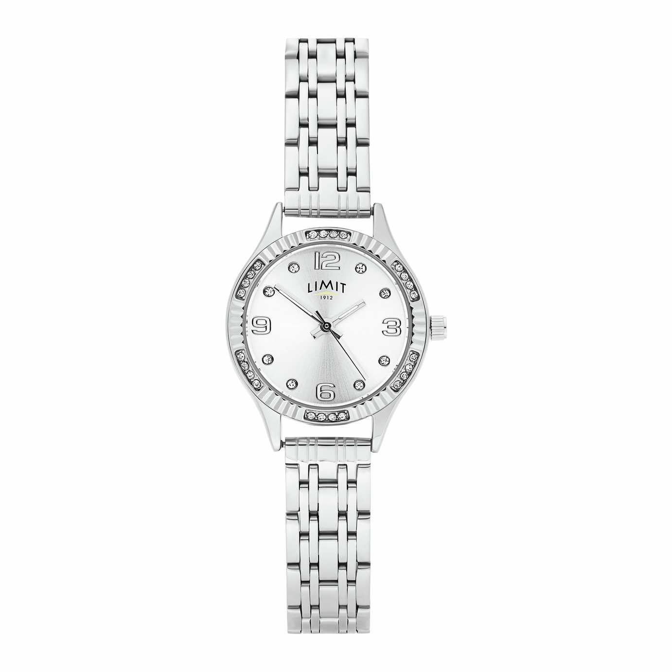Limit Ladies Silver Sunray Dial Stainless Steel Silver Bracelet Watch