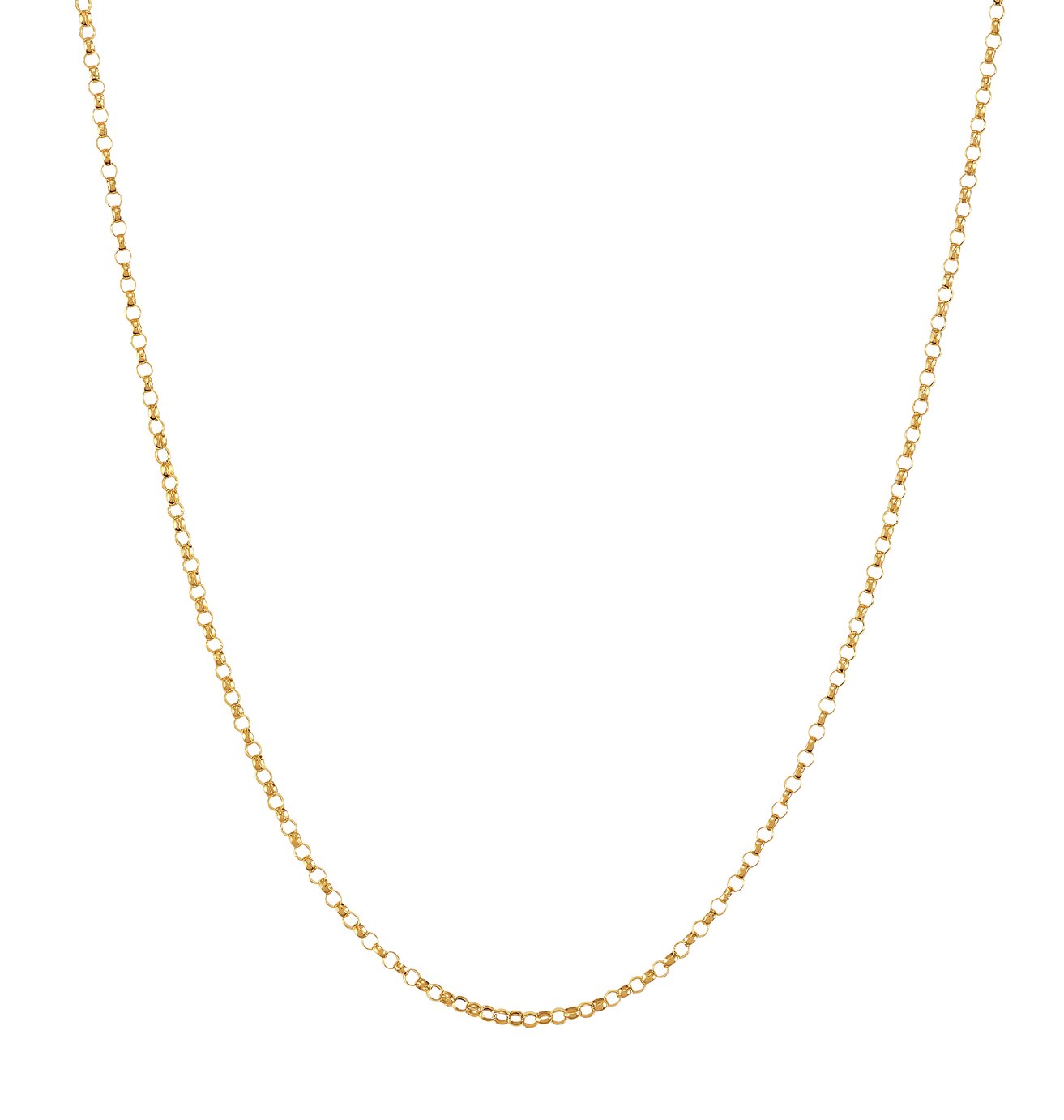 Revere 9ct Yellow Gold Fine Round Belcher 20 Inch Chain