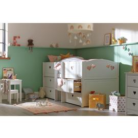 Habitat Mia Low Storage Mid Sleeper & Kids Mattress - White