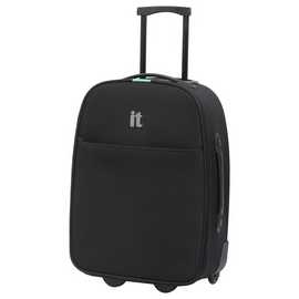IT Luggage 2 Wheel Soft Cabin Suitcase - Black