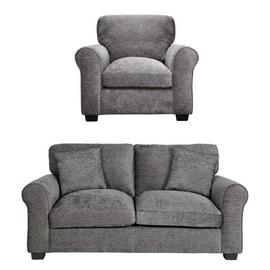Argos Home Tammy Fabric Chair and 2 Seater Sofa - Charcoal