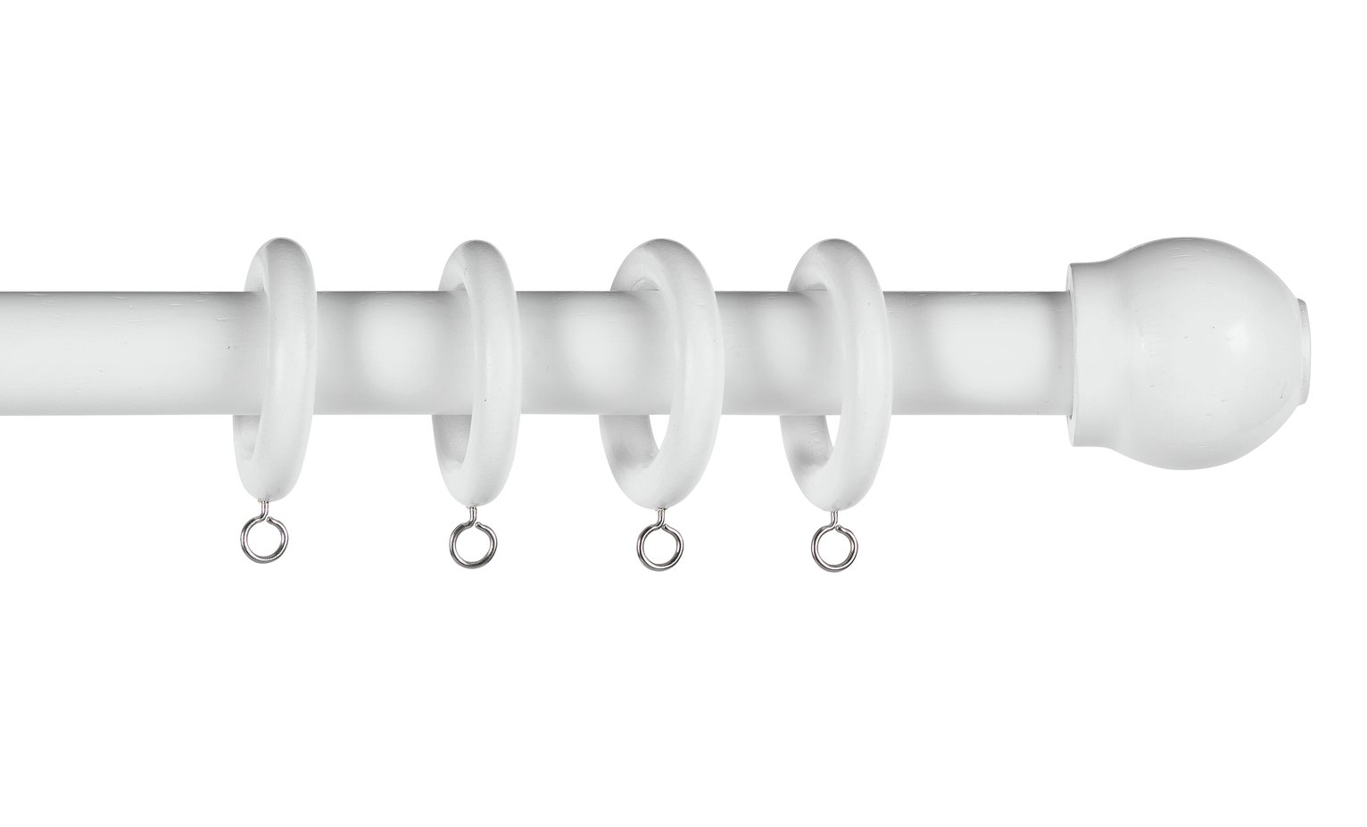 Home Essentials White Wooden Fixed Curtain Pole - 120cm