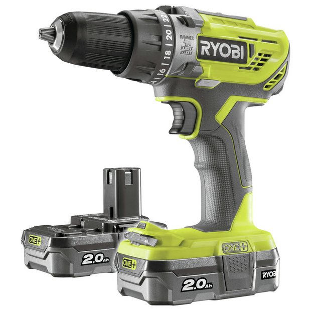 sværge skibsbygning donor Buy Ryobi ONE+ 2Ah Cordless Combi Drill with 2 Batteries – 18V | Drills |  Argos