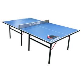 HH66 9FT Full Size Folding Strong MDF Plate Table Tennis Table Outdoor Indoor Ping Pong Table Blue Two-Inch Casters + 40*40 mm Bracket 