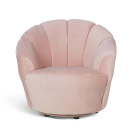 Habitat Ezra Velvet Swivel Chair - Blush Pink