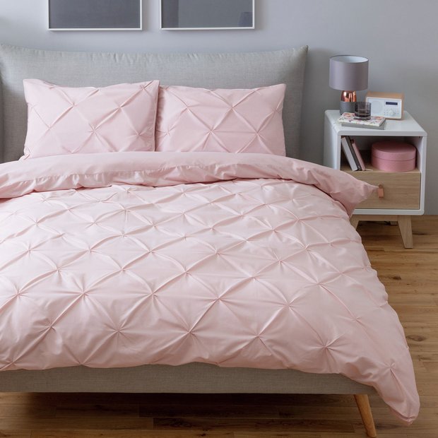 Buy Argos Home Hadley Pink Pintuck Bedding Set Double Duvet Cover Sets Argos