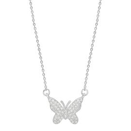 Amelia Grace Silver Colour Butterfly Pendant Necklace