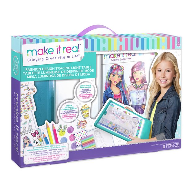 Buy Make It Real Fashion Design Mega Set with Light Table, Drawing and  painting toys