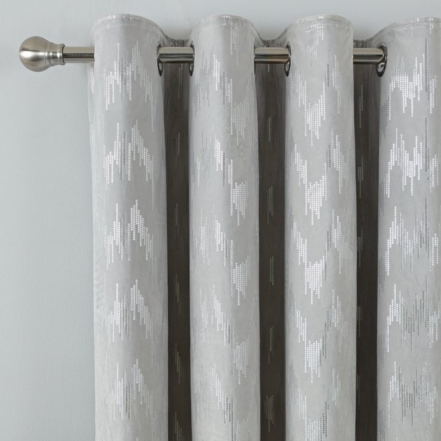 Buy Argos Home Sequin Effect Lined Eyelet Curtains Grey