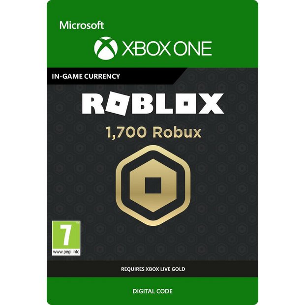 Buy Roblox 1700 Robux Currency Xbox One Digital Download Gift Cards Argos