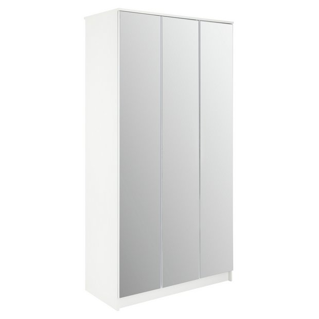 Buy Argos Home Cheval 3 Door Mirrored Wardrobe White