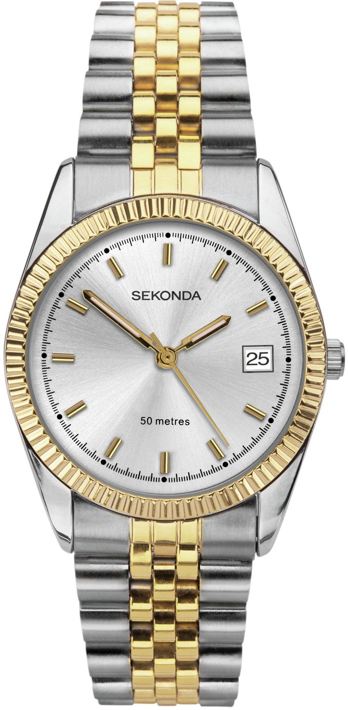 Sekonda Men's Two Tone Gold Plated Bracelet Watch