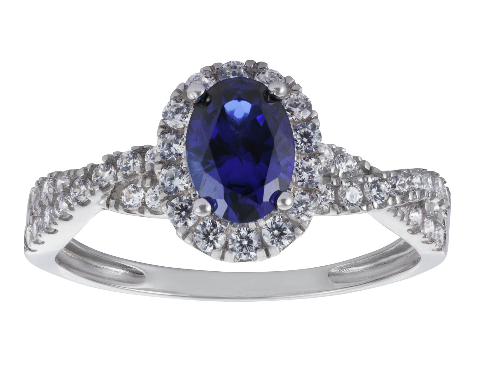 Revere 9ct White Gold Cubic Zirconia Engagement Ring - L