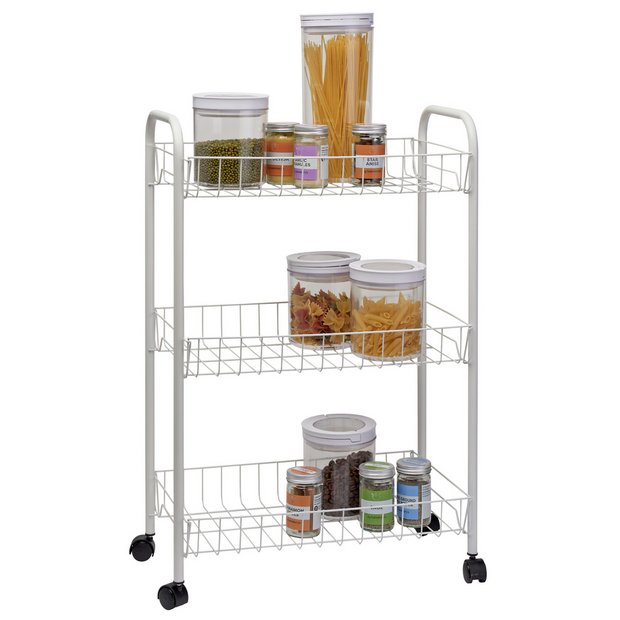 Buy Argos Home 3 Tier Kitchen Storage Trolley White Kitchen