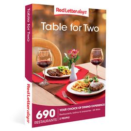 Red Letter Days Table For Two Gift Experience