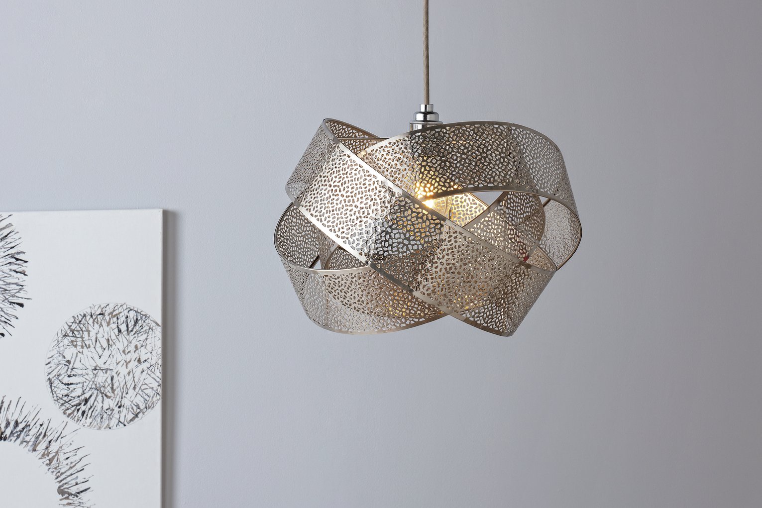 Argos Home Metal Fretwork Ribbon Twist Lampshade - 35cm