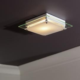 Argos Home Square Glass Bathroom Flush Ceiling Light - Clear