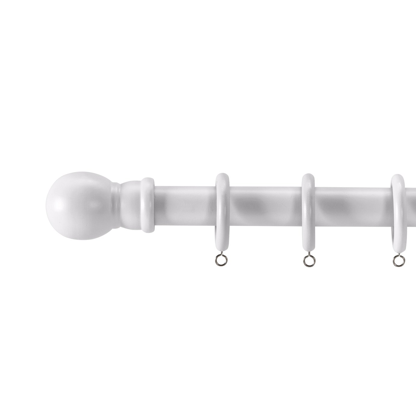 Argos Home Grey Wooden Fixed Curtain Pole - 240cm