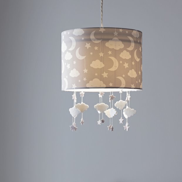 Grey nursery sale light shade