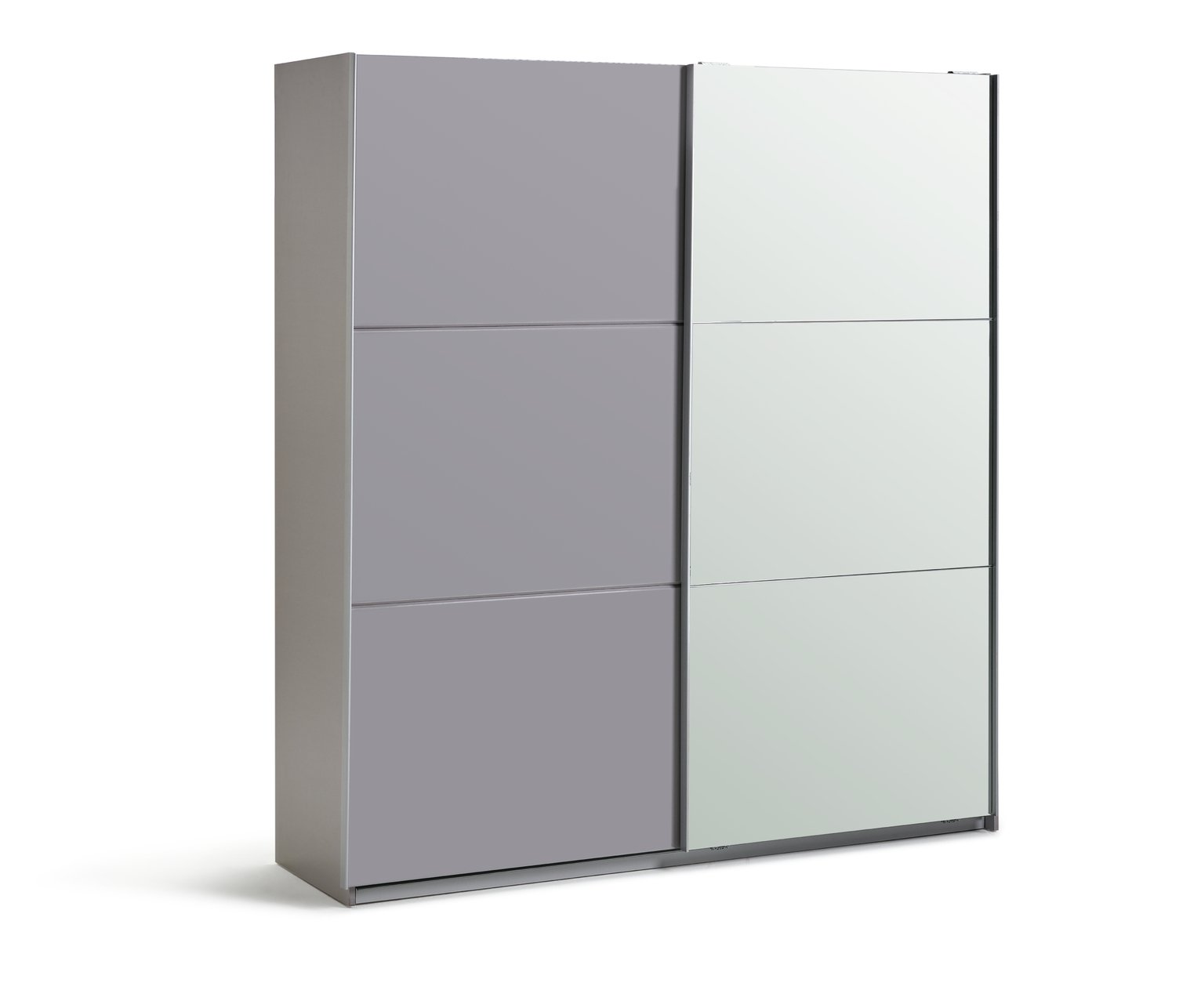 Habitat Holsted Mirror 180cm Sliding Wardrobe - Grey Gloss