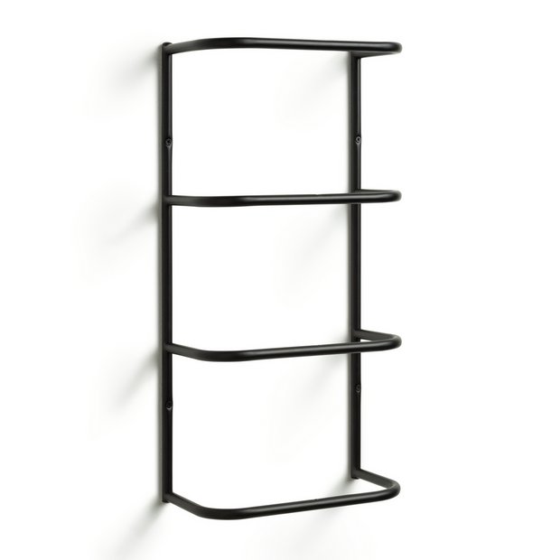 Buy Habitat Wall Mountable Towel Holder Matt Black Towel rails and rings Argos