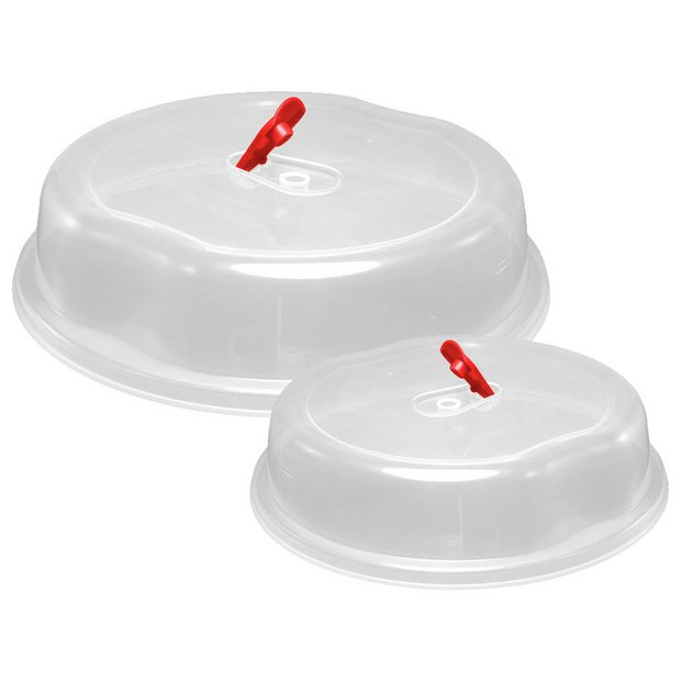 2 Pc Splatter Guard Microwave Cover Set - BPA Free Dome & Flat