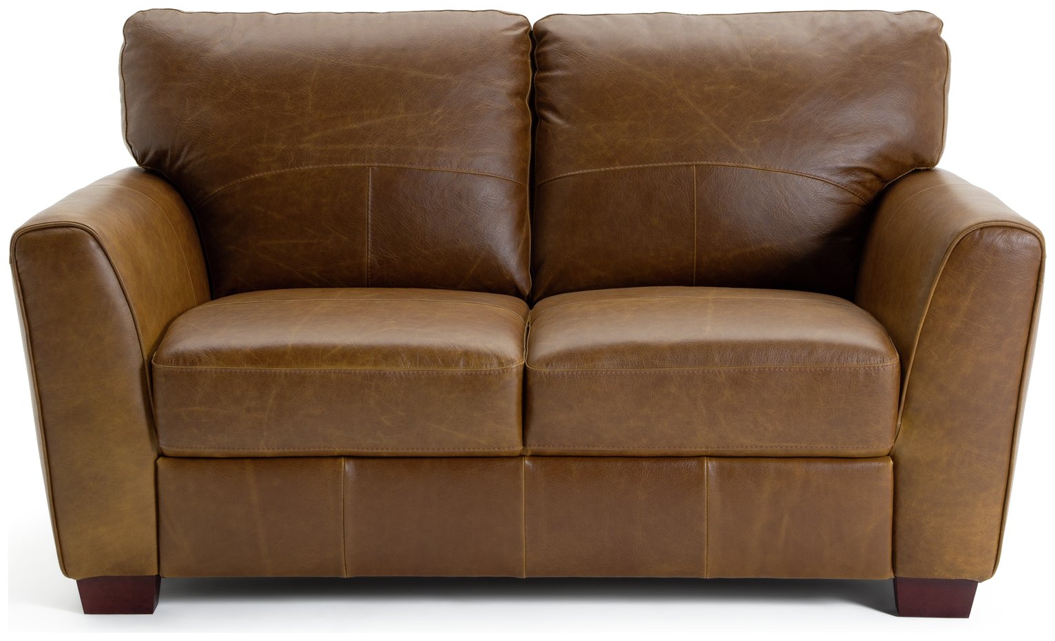 Habitat Milford Leather 2 Seater Sofa - Tan