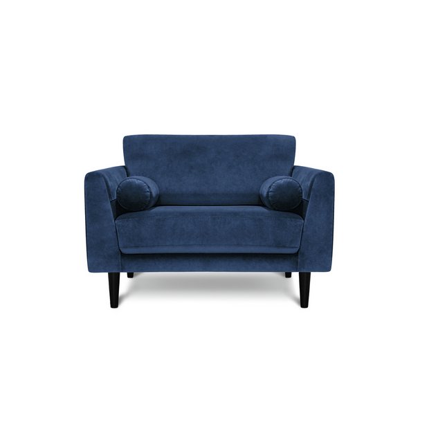 Buy Argos Home Jackson Velvet Cuddle Chair Blue Armchairs